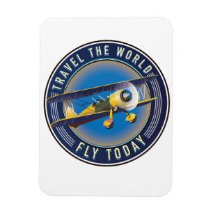 Travel the World Fly Today travel patch Magnet