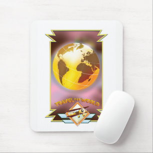 Travel the World Golden Globe Mouse Pad