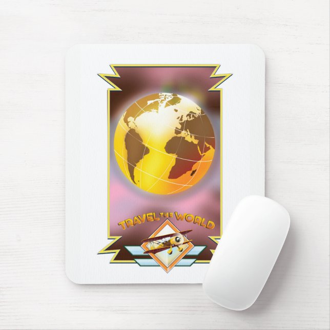 Travel the World Golden Globe Mouse Pad (With Mouse)