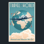 Travel the World - in vintage style Poster<br><div class="desc">Retro/vintage-style airline travel poster</div>