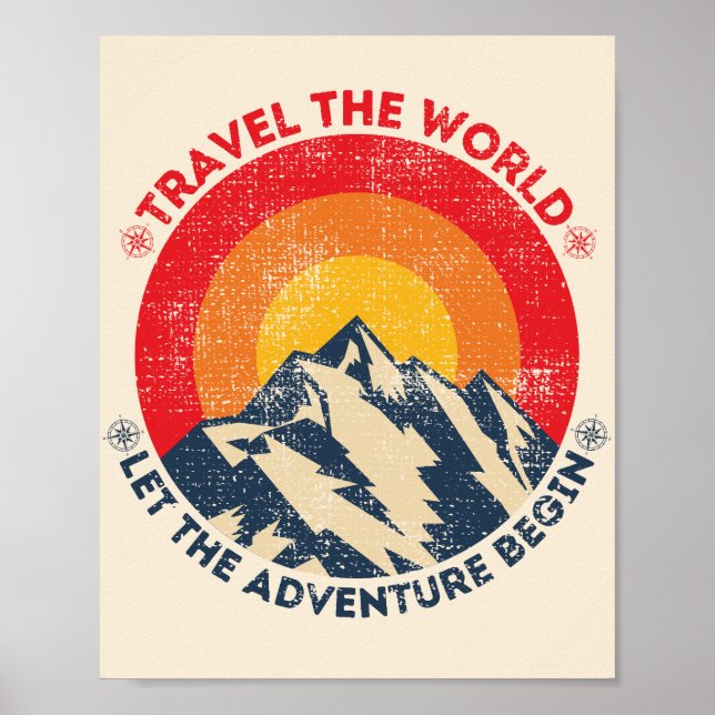 travel the world let the adventure begin travellin poster (Front)