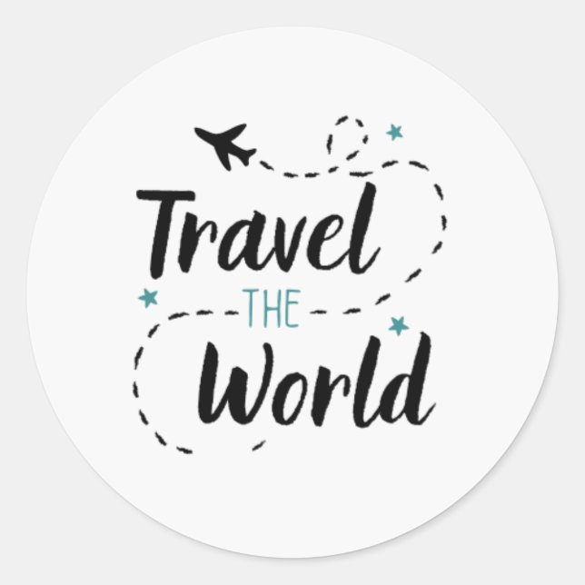 Travel The World Sticker (Circle) (Front)