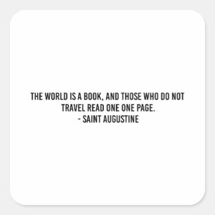 Travel the world typography square sticker