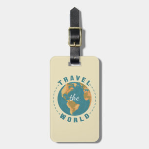 Travel the world Vintage Globe Vacation Earth Map Luggage Tag