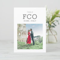 Travel Theme Destination Photo Table Number Card