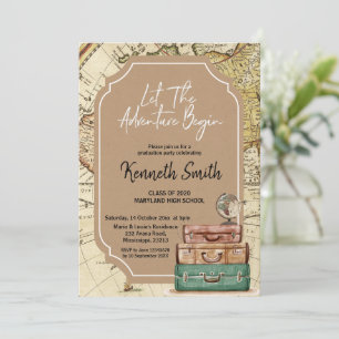 Travel Theme Graduation Party Invitation