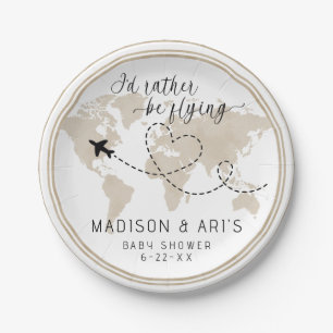 Travel Theme I'd Rather Be Flying Paper Plates