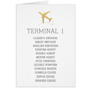 Travel Theme Table Number Name List Sign Card