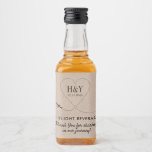Travel Theme Treat Snack Goody Aeroplane Heart  Liquor Bottle Label