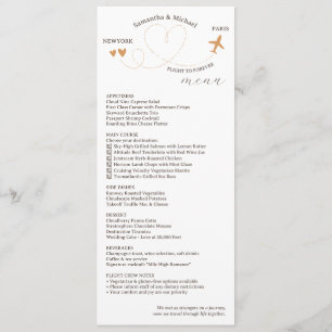 Travel Theme Wedding Reception Dinner Menu