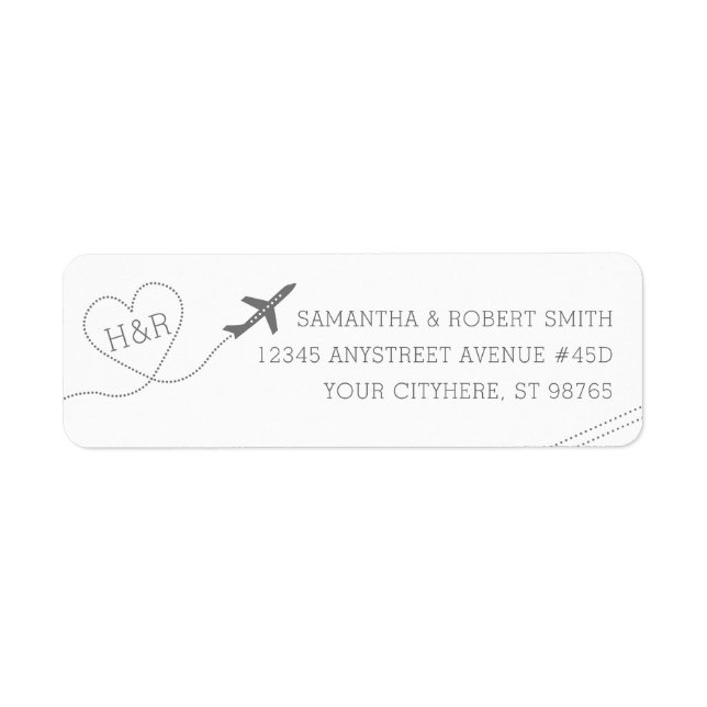 Travel Theme Wedding Retro Return Address Label (Front)
