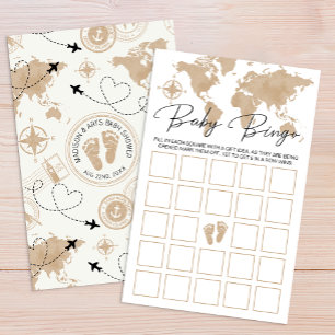 Travel Themed Baby Bingo Game Card