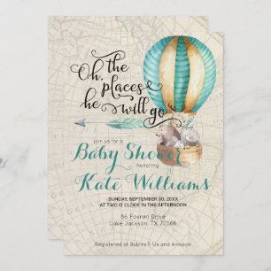 Travel Themed Baby Shower Invitation