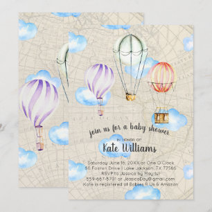 Travel Themed Baby Shower Invitation