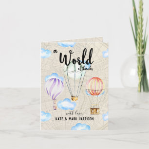 Travel Themed Baby Shower   Thank You Note Card