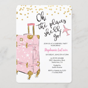 Travel Themed Farewell Going Away Party Invitation