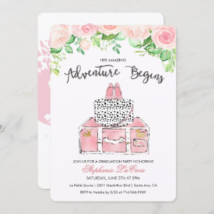 Travel Themed Floral Invitation