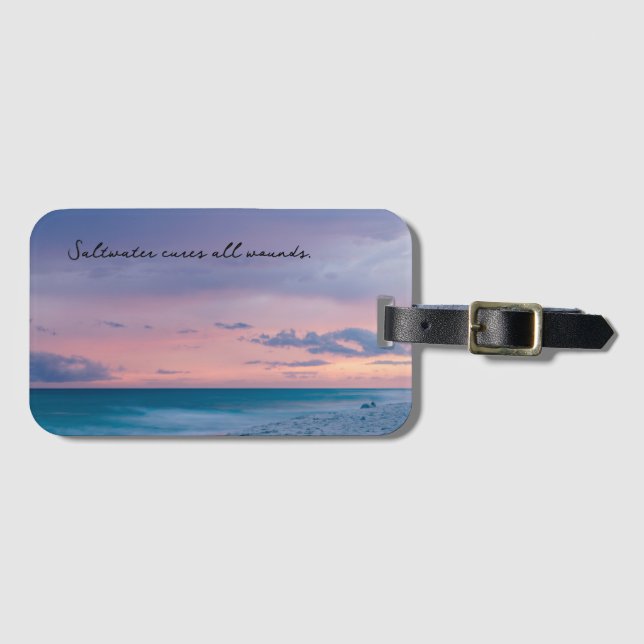 Travel Themed Gift with Beach Photo Luggage Tag (Front Horizontal)