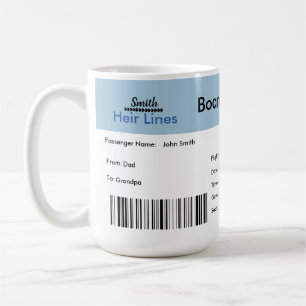 Travel-themed Pregnancy Announcement Plane Ticket Coffee Mug