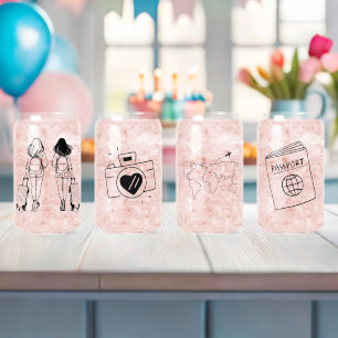 Travel-Themed Special Occasion Glass Set