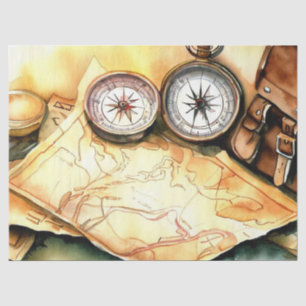 "Travel-Themed Tissue Splendour: Adventure Awaits" Paper