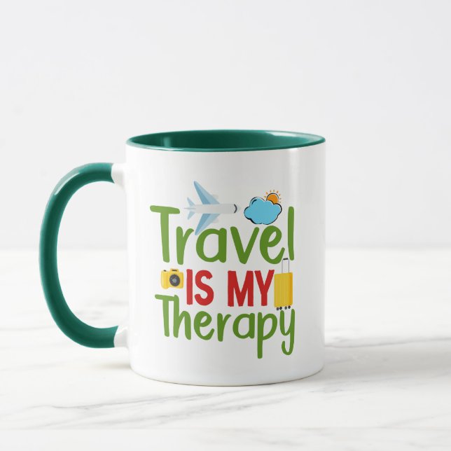 Travel Therapy and Inspiration, Lifetime Adventure Mug (Left)
