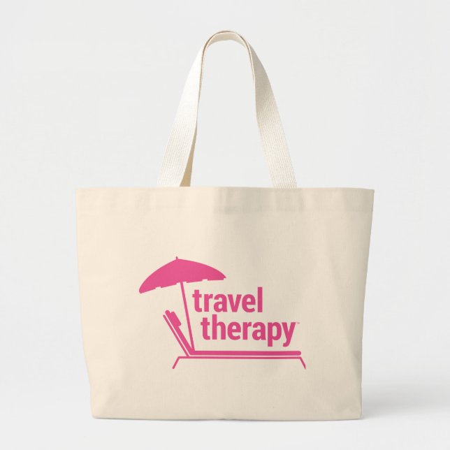Travel Therapy Large Tote Bag (Front)