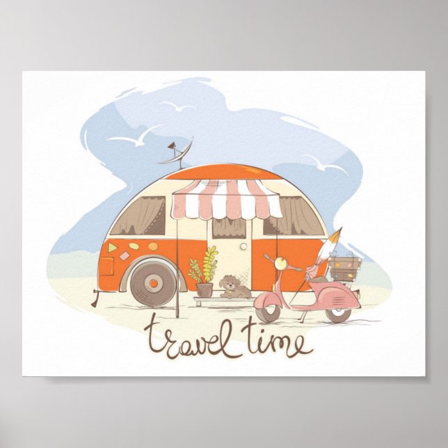 Travel time camping trailer poster (Front)
