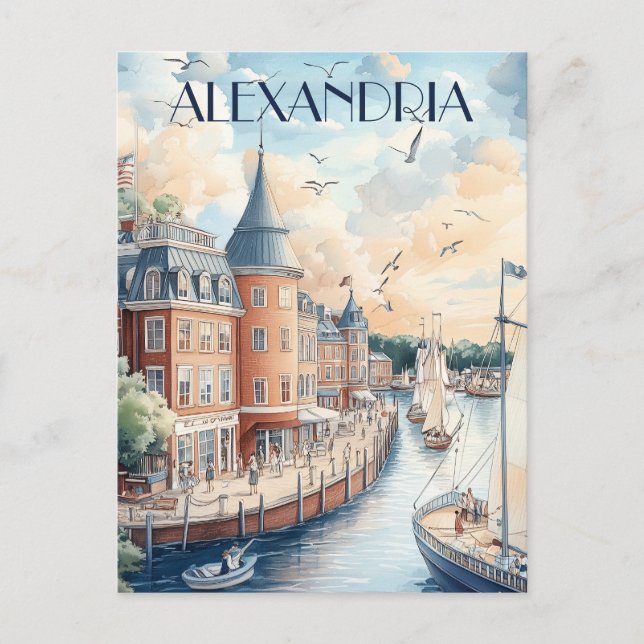 Travel to Alexandria Virginia Postcard (Front)