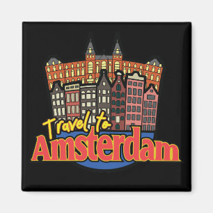 Travel to Amsterdam Netherlands Vintage  Magnet