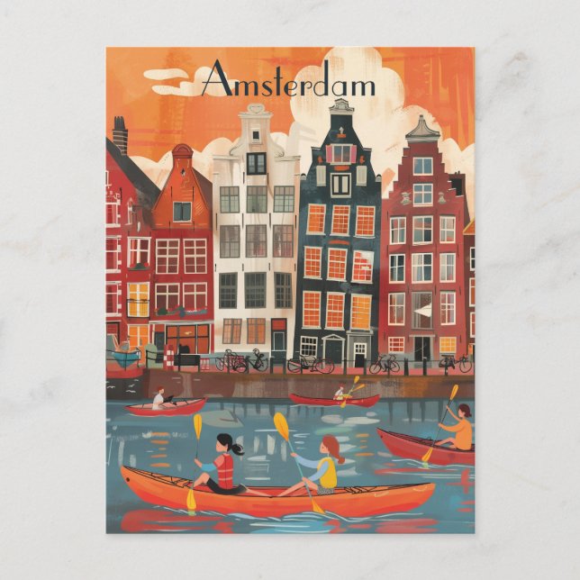 Travel to Amsterdam Postcard (Front)