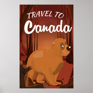 Travel to Canada Cartoon poster