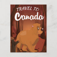 Travel to Canada Cartoon poster