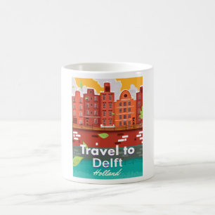 Travel to Delft Holland travel poster Coffee Mug