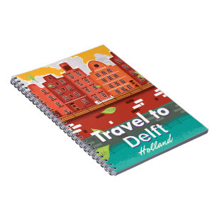 Travel to Delft Holland travel poster Notebook
