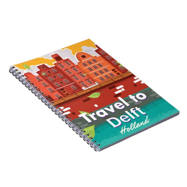 Travel to Delft Holland travel poster Notebook (Right Side)