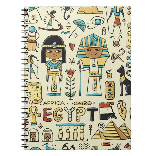 Travel to Egypt. Seamless pattern Notebook (Front)