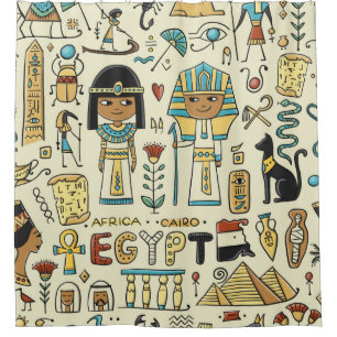 Travel to Egypt. Seamless pattern Shower Curtain