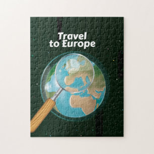 Travel To Europe vacation print Jigsaw Puzzle