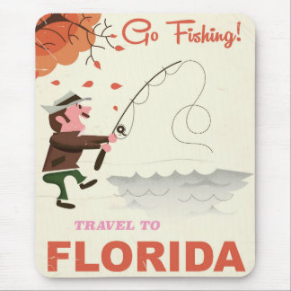 Travel to Florida vintage fishing print Mouse Pad