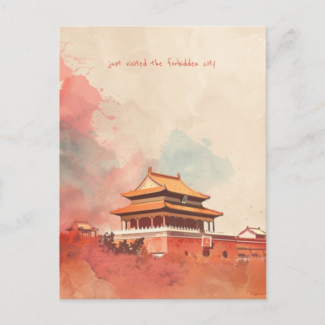 Travel to Forbidden City Holiday Postcard (Front)