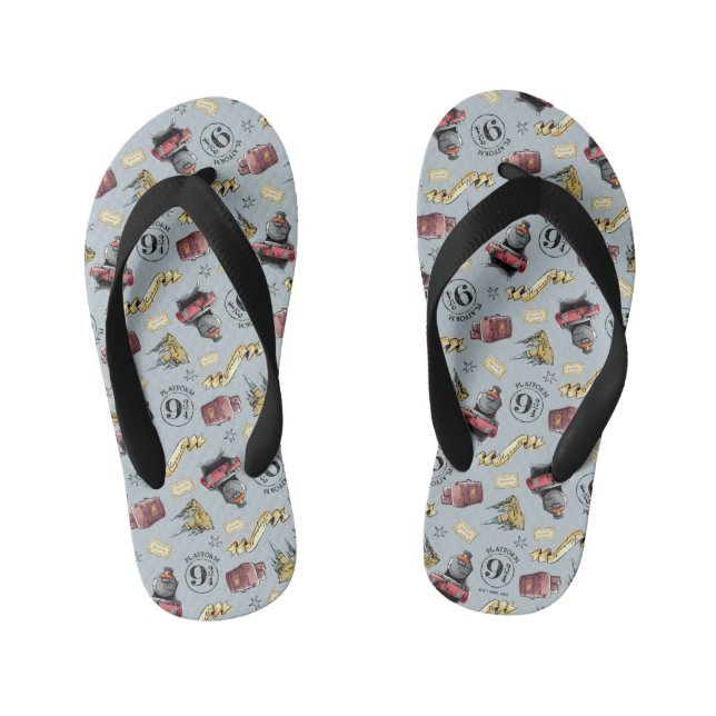 Travel To HOGWARTS™ Pattern Kid's Thongs (Footbed)