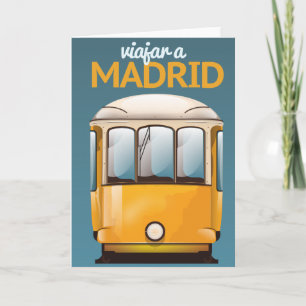 Travel To Madrid vintage vacation poster Holiday Card