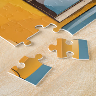 Travel To Madrid vintage vacation poster Jigsaw Puzzle