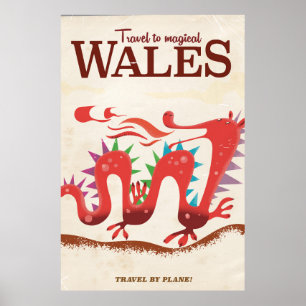 Travel to Magical Wales vintage poster