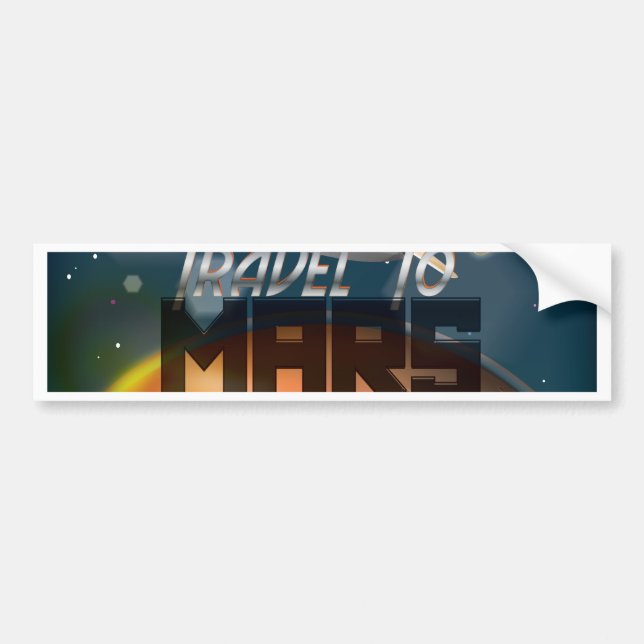 Travel To Mars Bumper Sticker (Front)