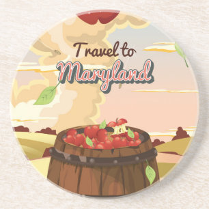 Travel To Maryland travel poster Coaster