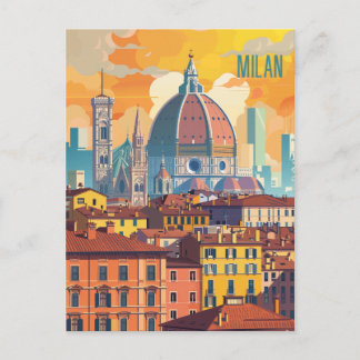 Travel to Milan Postcard
