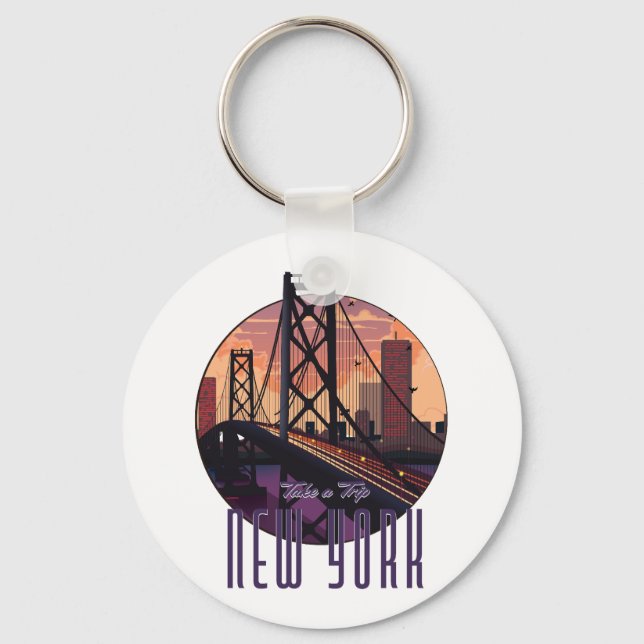 Travel To New York Key Ring (Front)
