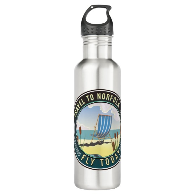Travel to Norfolk - Fly today 710 Ml Water Bottle (Front)